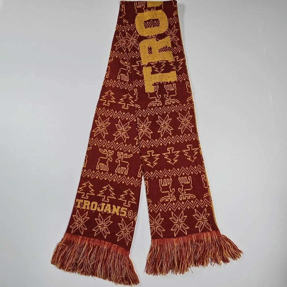 USC Trojans Red Yellow Logo NCAA College Scarf Winter